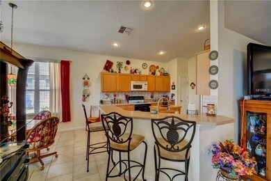 View from living room looking into kitchen