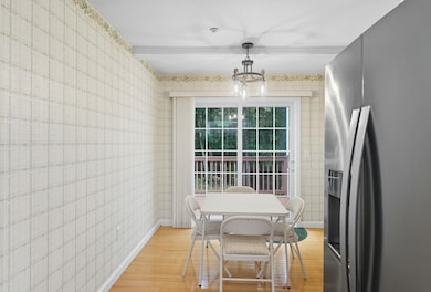 Open concept kitchen dining combo