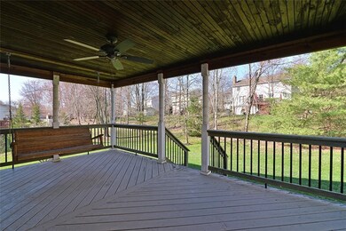 20 foot deck with ceiling fan and roof to extend your outside activities!