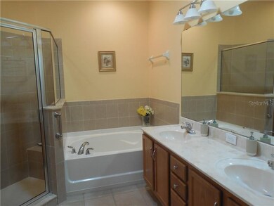 Master bath with garden tub, glass enclosed shower