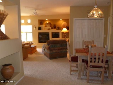 Open great room with dining area