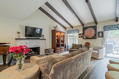 Living Room w/ Vaulted Ceilings