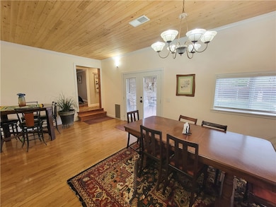 Dining area with French doors