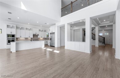 Gathering room open to kitchen