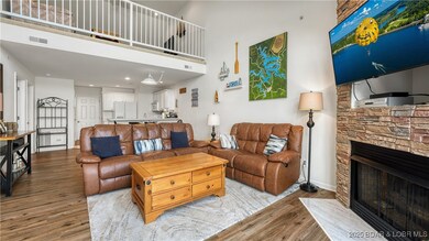 The open floor plan and tall ceilings make this co