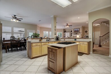 Kitchen open to family and breakfast room.