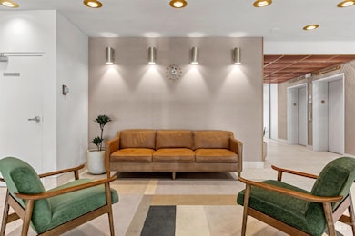 Building lobby with recessed lighting