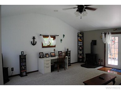 Living Room. Note cathedral ceiling which gives a 