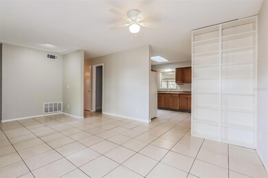 Front Family room with built in bookshelves