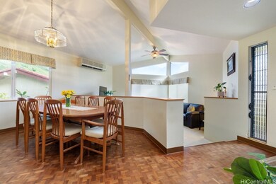 Dining area feels roomy, yet cozy, with plenty of