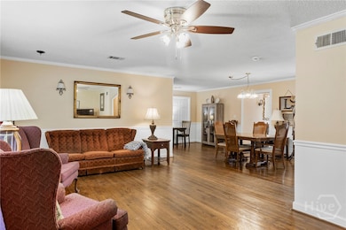 View from the living room towards the dining room.