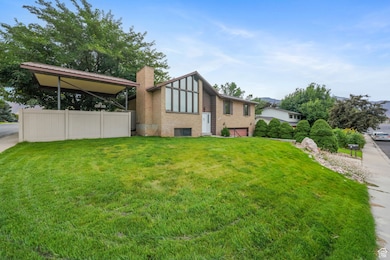 View of front yard on a corner lot