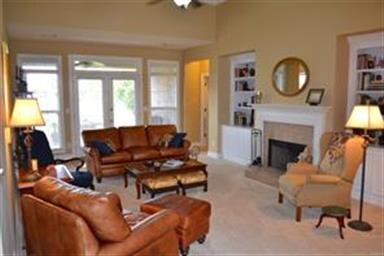 Fantastic great room with cozy fireplace and built