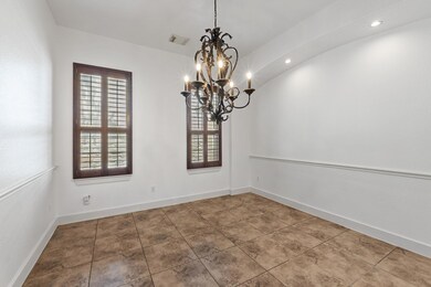 Spare room with a chandelier, recessed lighting, 
