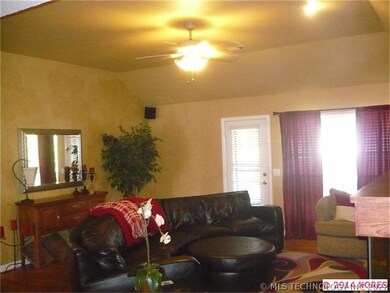 Family room accommodates large furnishings