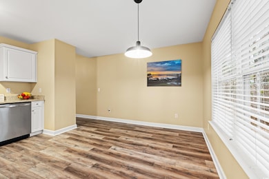 Interior space featuring light wood-type flooring,