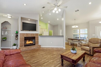 Living room with fireplace