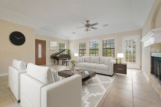 Living room digitally staged to showcase potential