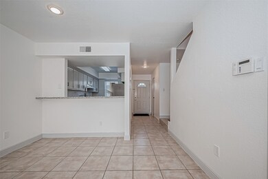 A view of the entryway from the main level, where