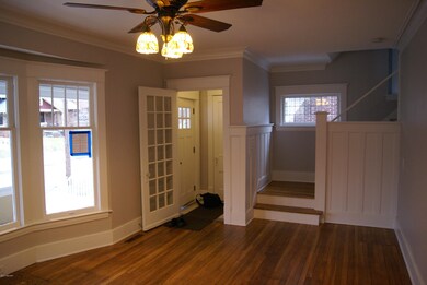 Entry & living room w/fan