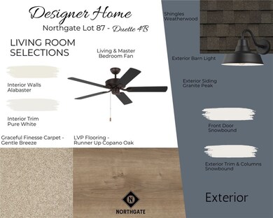 Designer Selections for Northgate Lot 87 - All plans, pricing and specifications are subject to change without notice.