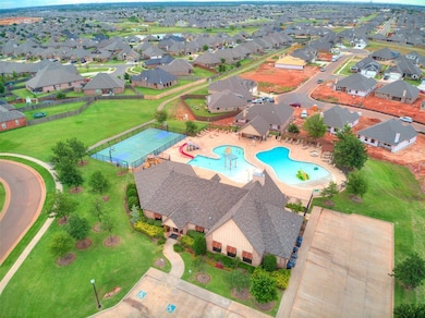 Drone / aerial view of a pool