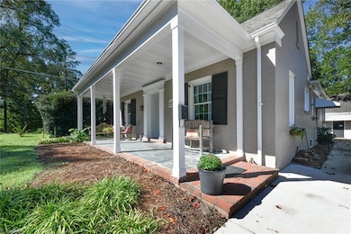 Covered front porch with slate floor