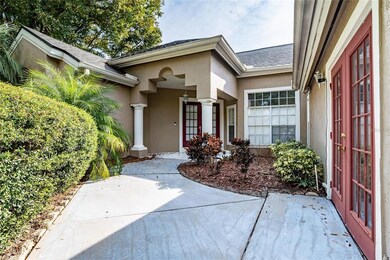 Approach to front entry of house