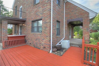 The rear deck connects the back porch and side pat
