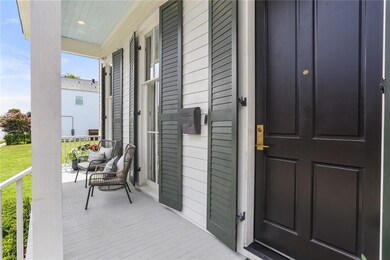 Front porch with shutters