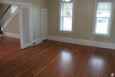 Dinning room with storage closet.