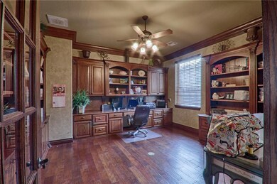 STUDY/OFFICE WITH WOOD FLOORS, LOTS OF BUILT-INS &