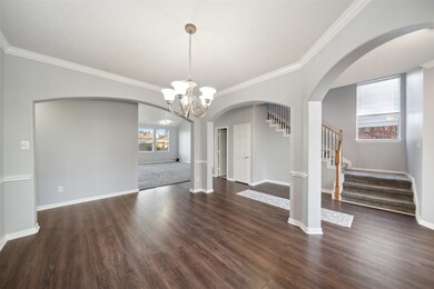 This is a bright, open-concept dining room  featur