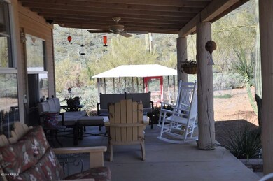 East facing covered porch