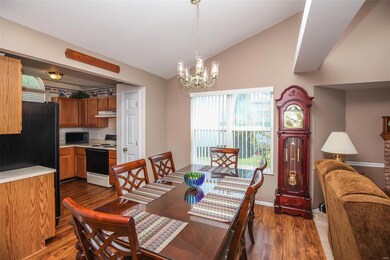 Dining room open on both sides with windows to let