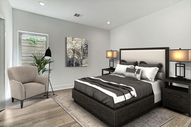 1st floor bedroom virtually staged to show the spa