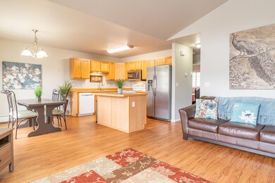 living, kitchen, dining