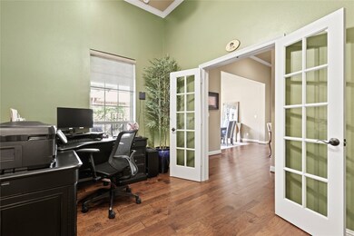 French doors on study.  Flexible room is equipped with a closet.