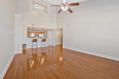 view of family room looking into kitchen