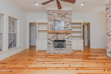 Fireplace in Living w/bookshelves