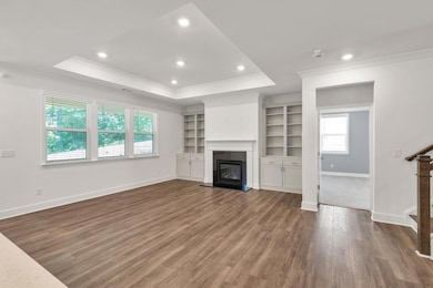 Family Room with Trey Ceilings