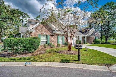 View of front with two car garage.