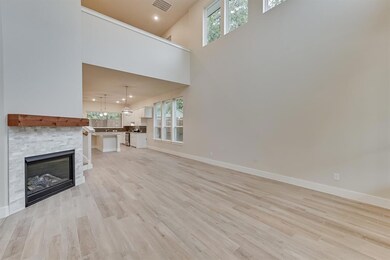 A closer look at the gas fireplace and cedar mantl