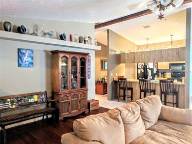 view of kitchen from family room
