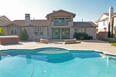 Salt water pool and party spa- notice covered patio area beneath Bonus room balcony