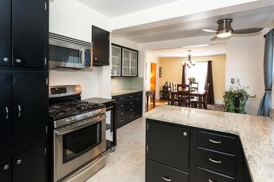Kitchen eating space open to dining