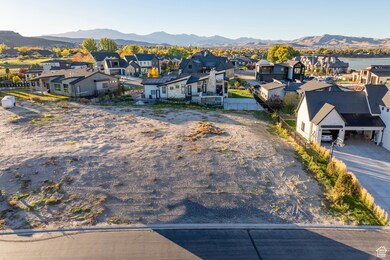 Aerial perspective of suburban area featuring mountains