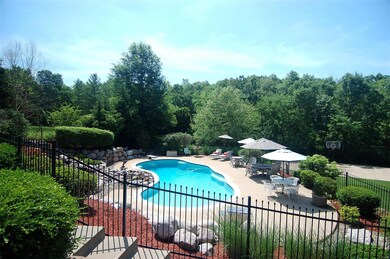 Backyard paradise with in-ground freeform pool, Sports Court (in background) and more