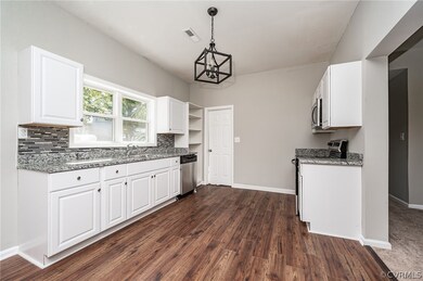Kitchen view to laundry room