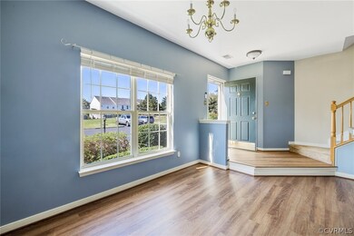 Dining area in the front of the home.  9' ceilings